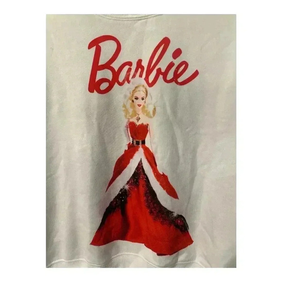 Barbie Womens White Christmas Sweatshirt, Medium - Picture 3 of 5